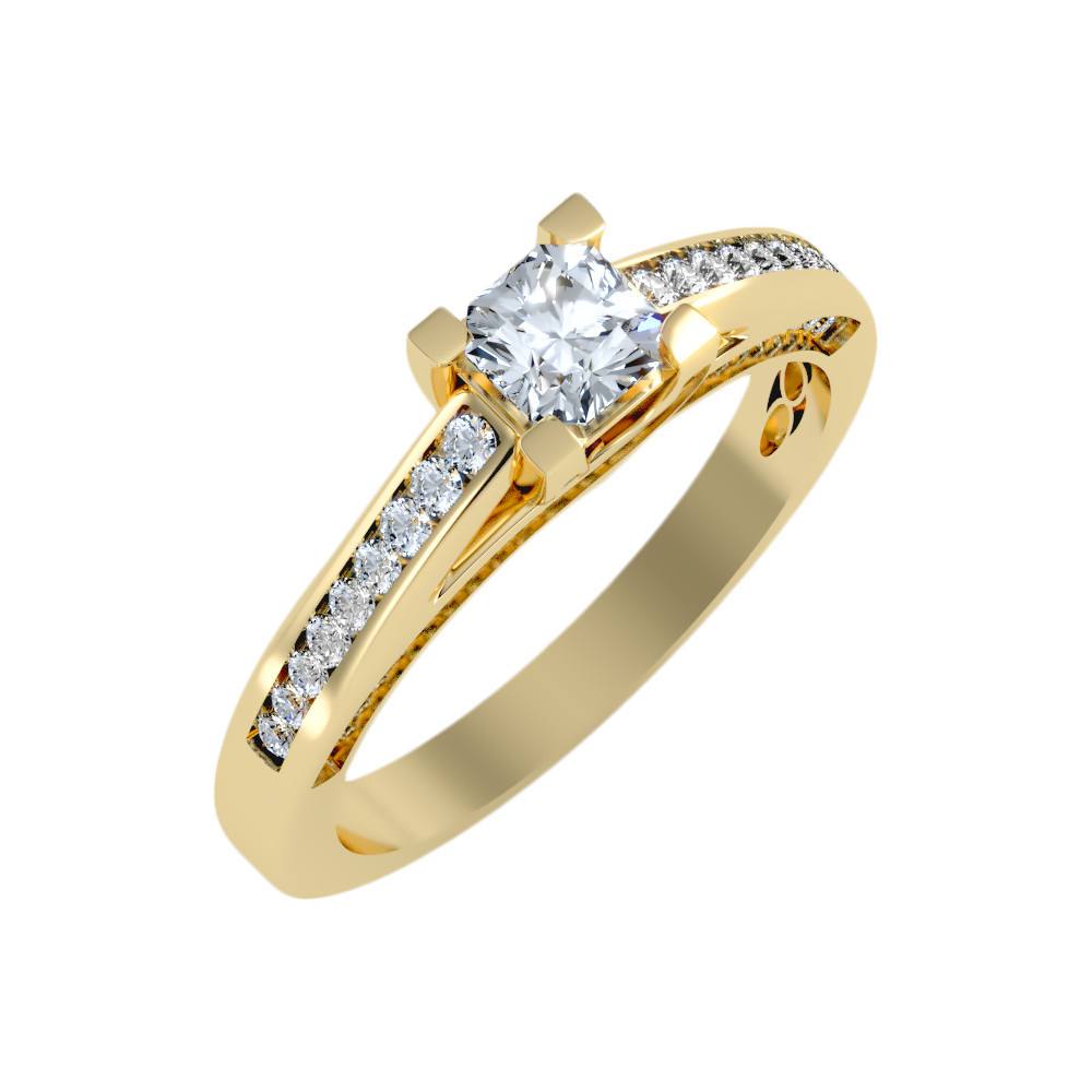 Fanciful Solitaire Ring In 925 Sterling Silver - Nine