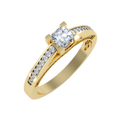 Fanciful Solitaire Ring In 925 Sterling Silver - Nine