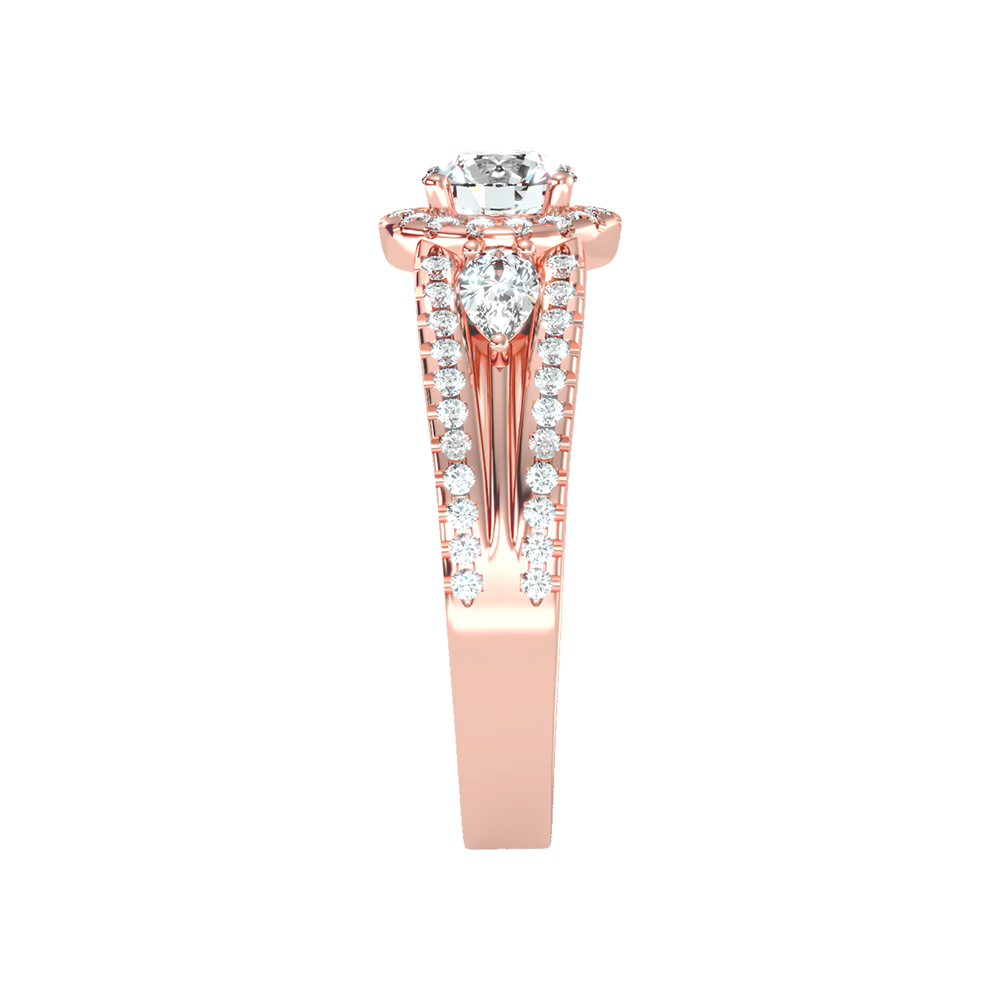 Fancy Halo Solitaire Ring - Eight