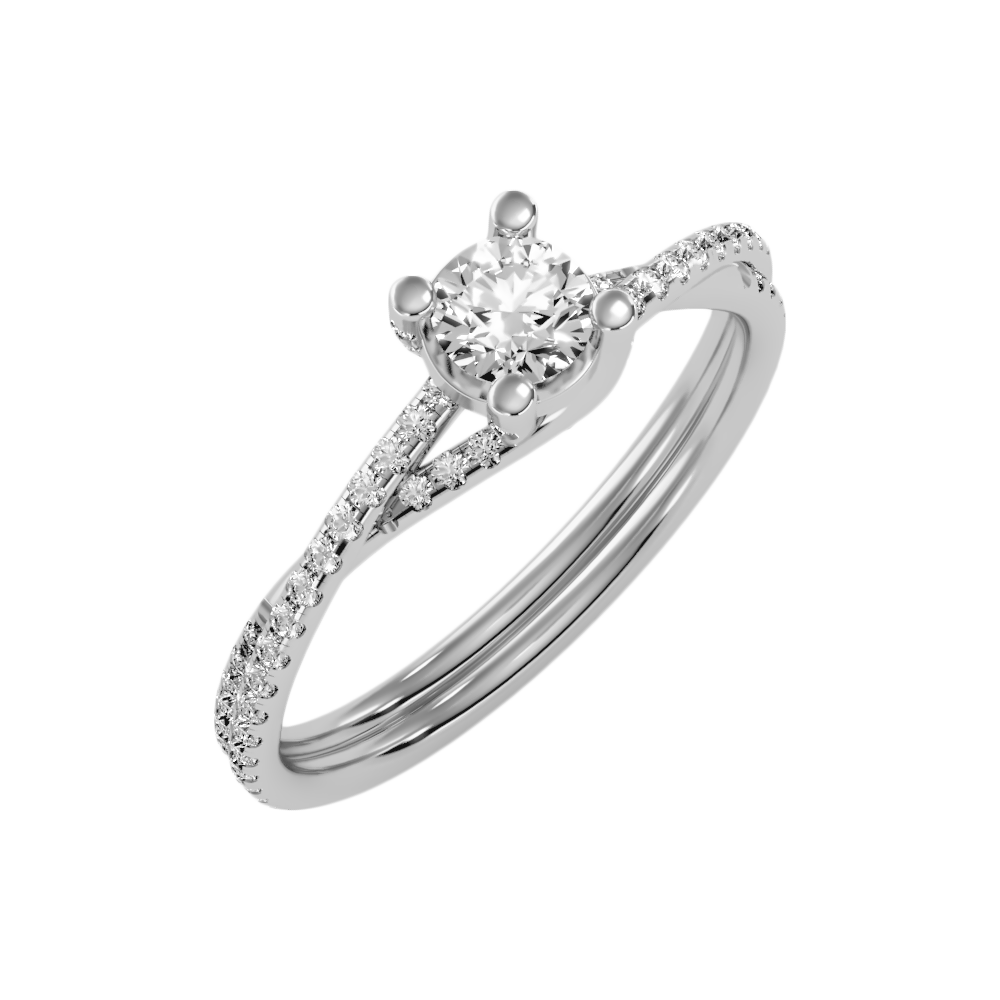 Fantasia Solitaire Ring In 925 Sterling Silver - One