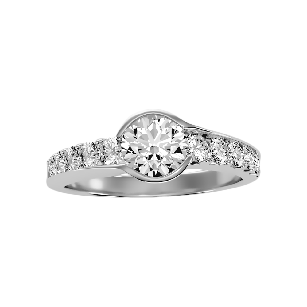 Fantastic Diamond Ring In 925 Sterling Silver - Six