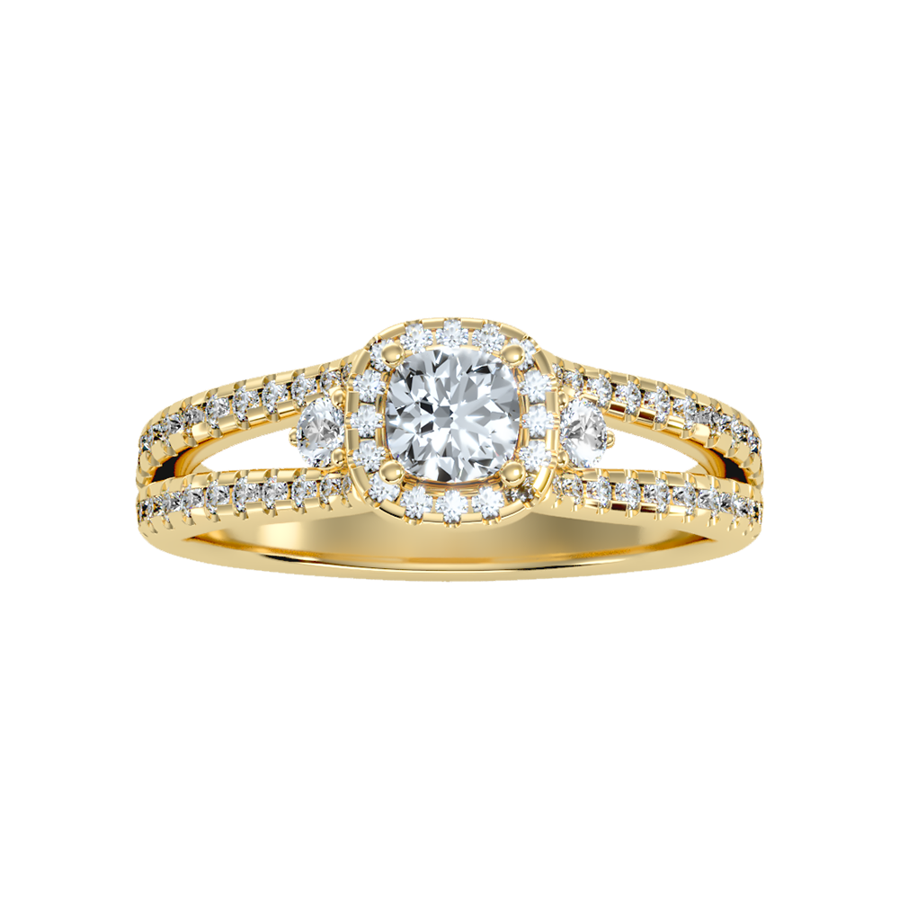 Felicity Halo Ring In 925 Sterling Silver - Eleven