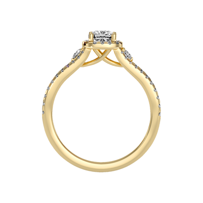 Felicity Halo Ring In 925 Sterling Silver - Thirteen