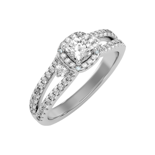 Felicity Halo Ring In 925 Sterling Silver - Two