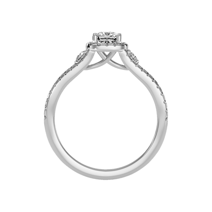 Felicity Halo Ring In 925 Sterling Silver - Three