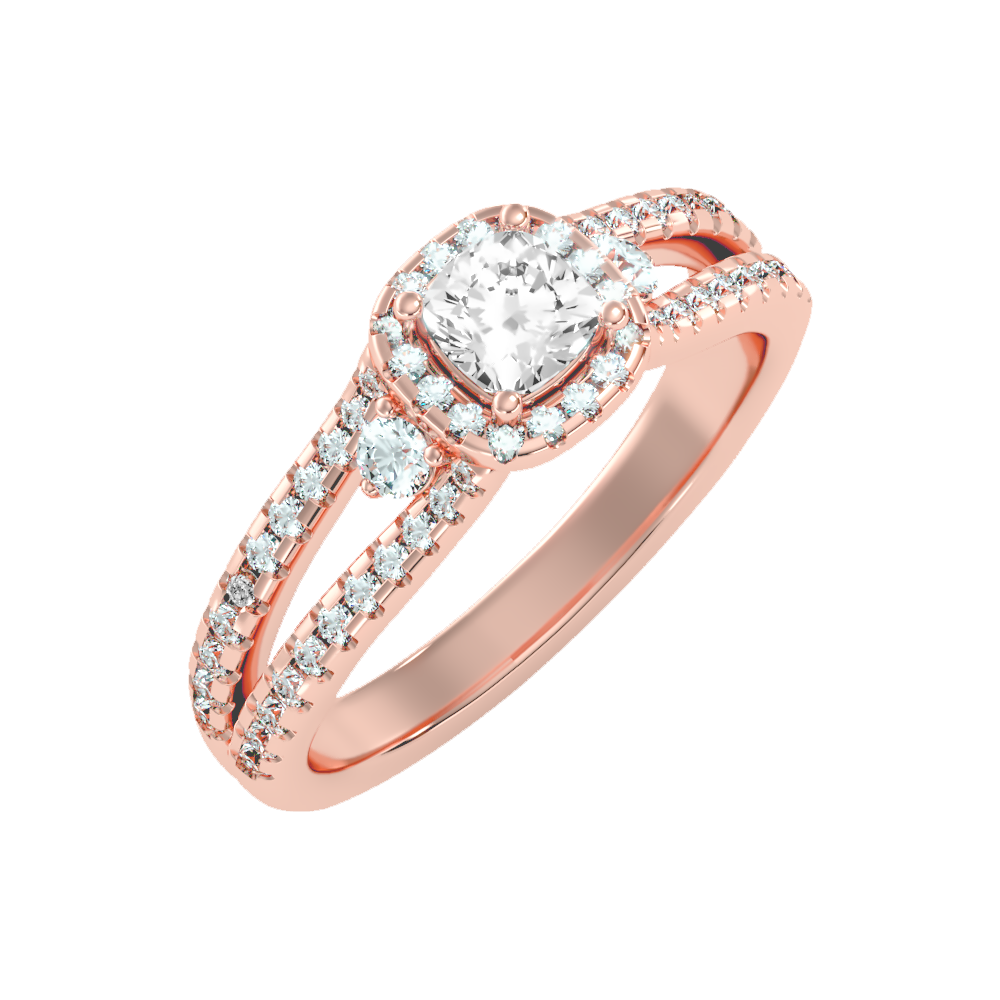 Felicity Halo Ring In 925 Sterling Silver - Six