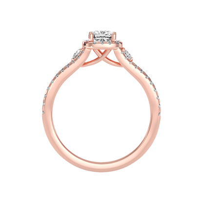 Felicity Halo Ring In 925 Sterling Silver - Seven