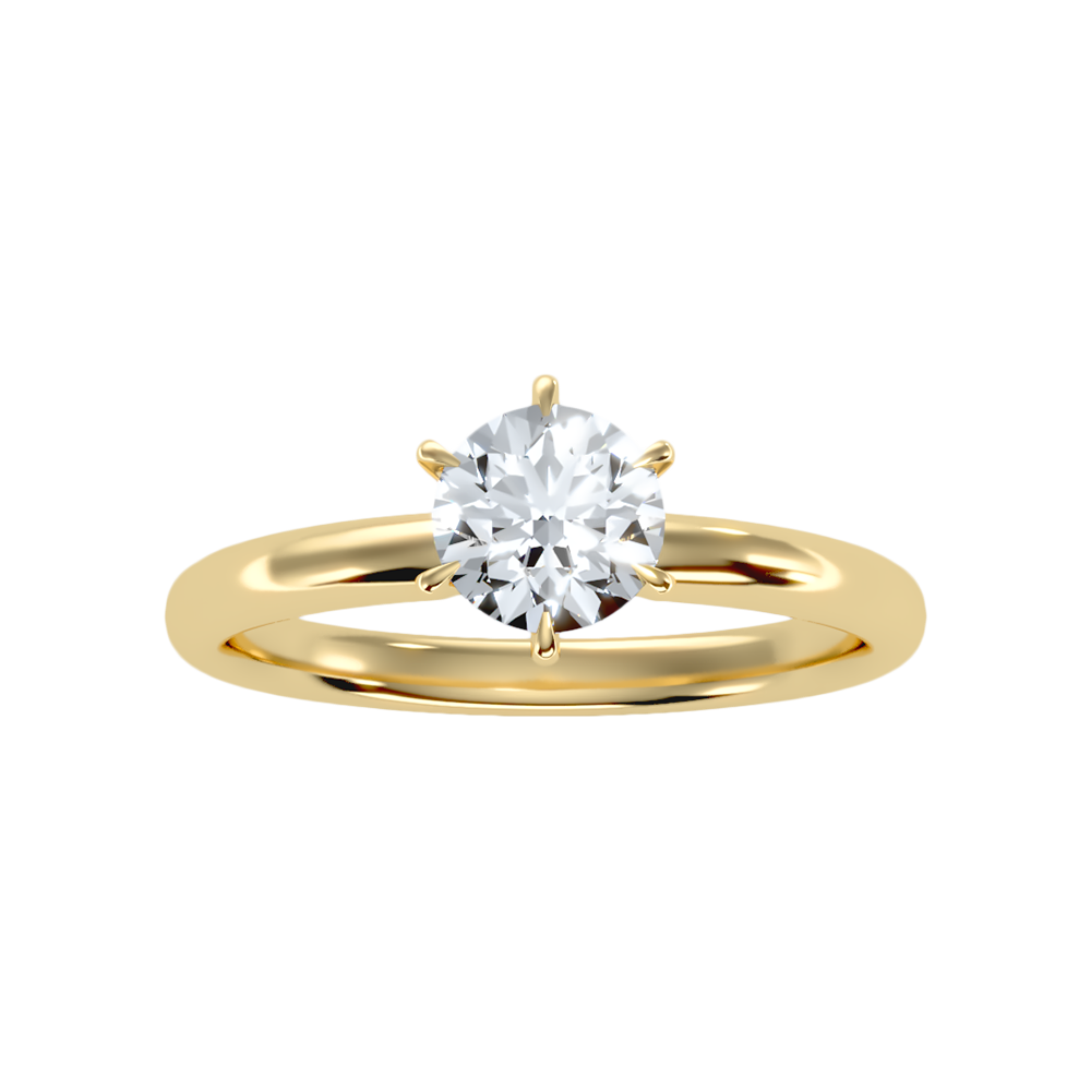 Feuilles Classic Solitaire Ring - Ten