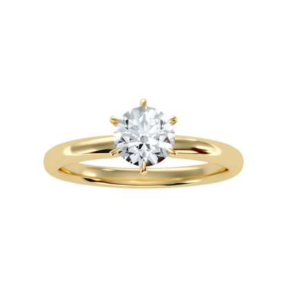 Feuilles Classic Solitaire Ring - Ten