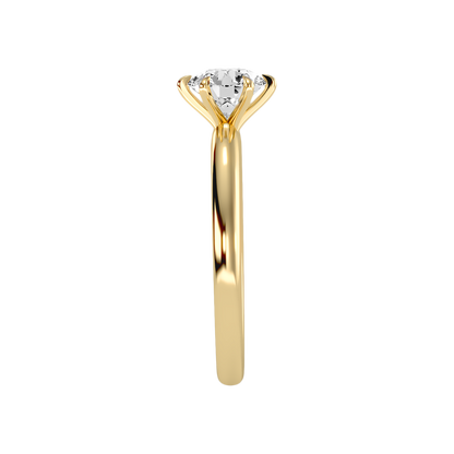 Feuilles Classic Solitaire Ring In 925 Sterling Silver - Eleven