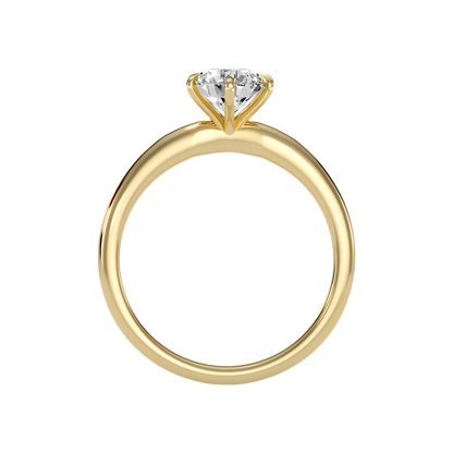 Feuilles Classic Solitaire Ring In 925 Sterling Silver - Twelve