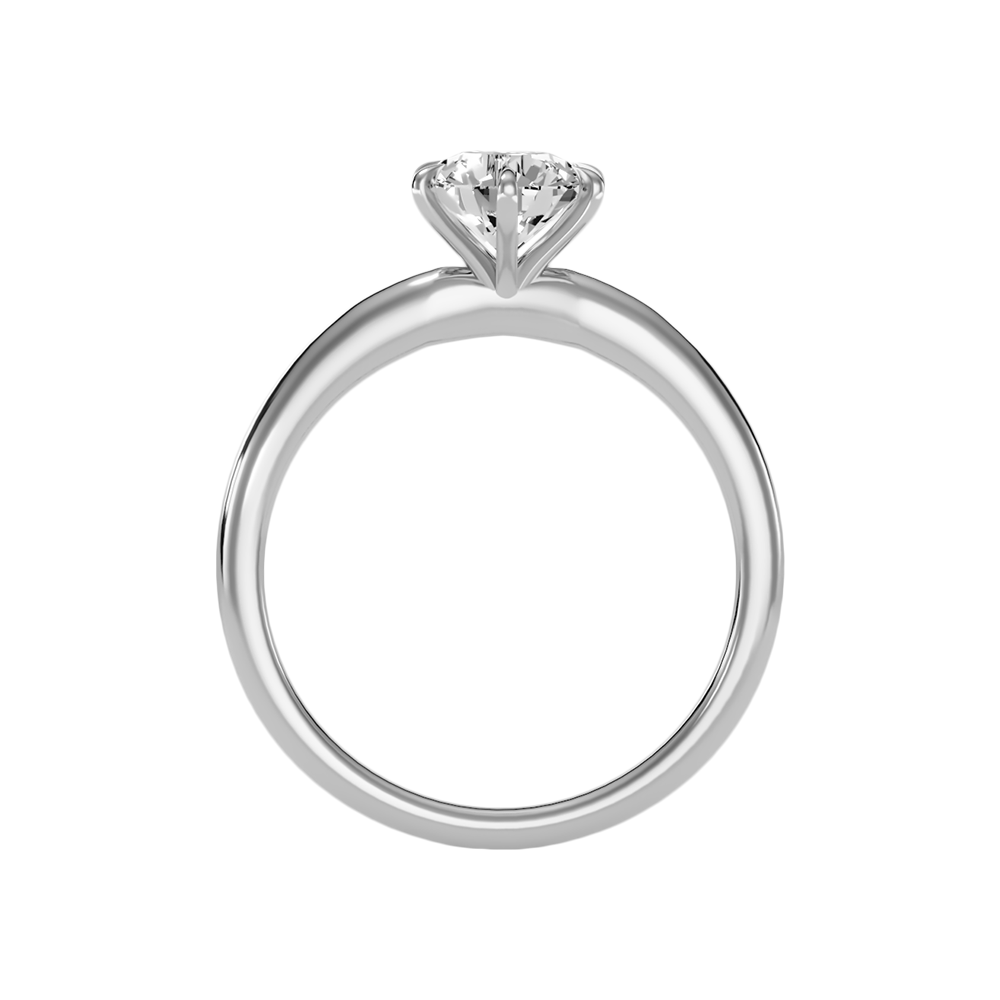 Feuilles Classic Solitaire Ring In 925 Sterling Silver - Two