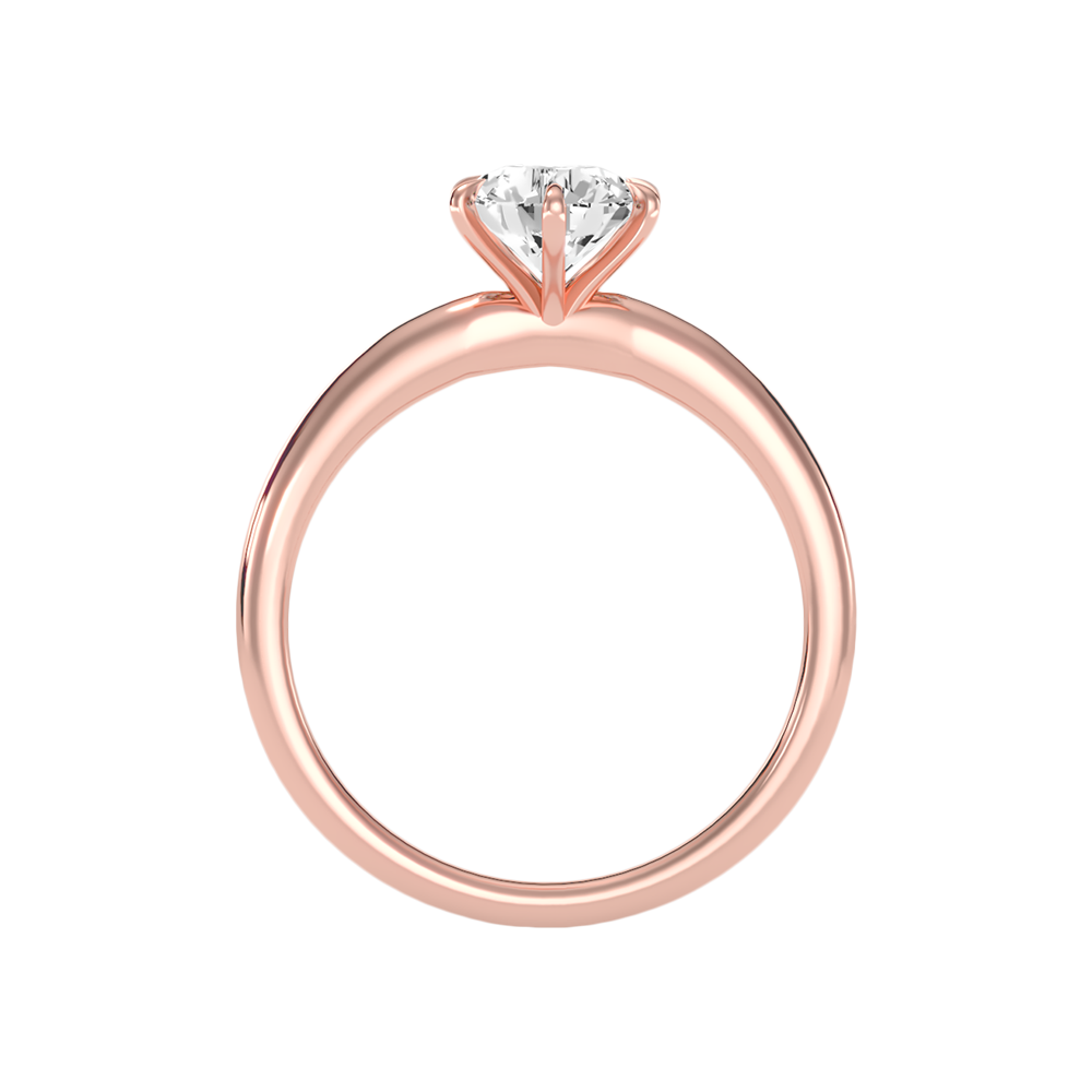 Feuilles Classic Solitaire Ring In 925 Sterling Silver - Six