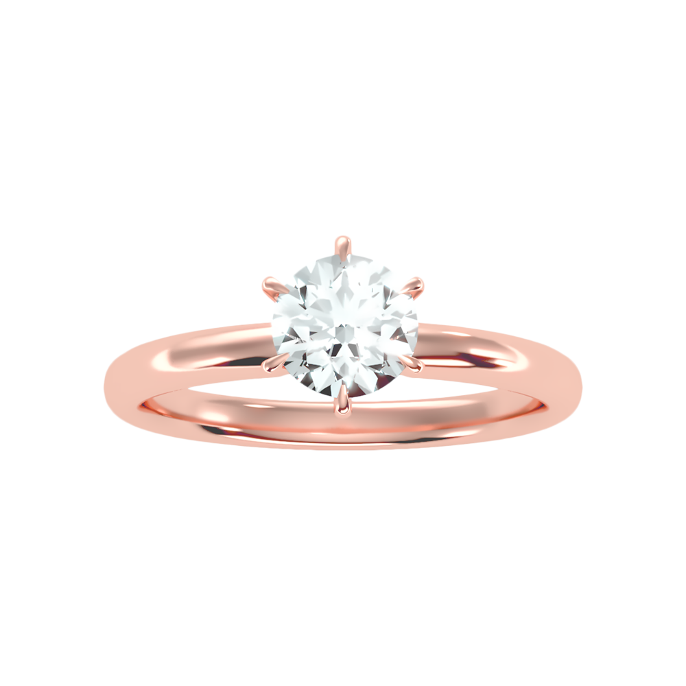 Feuilles Classic Solitaire Ring In 925 Sterling Silver - Seven