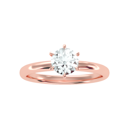 Feuilles Classic Solitaire Ring - Seven