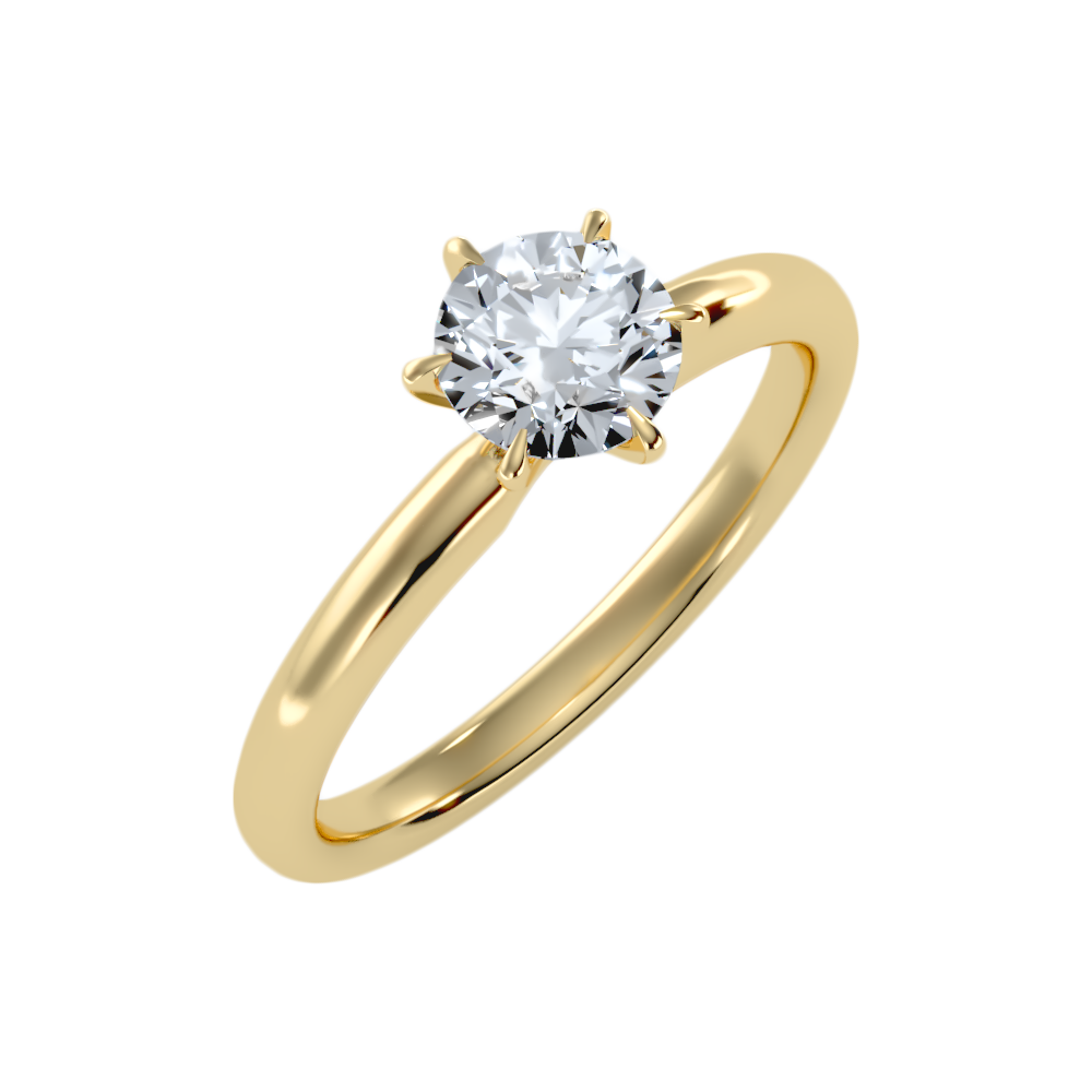 Feuilles Classic Solitaire Ring - Nine