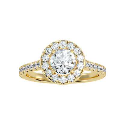 Fiminiace Classic Halo Diamond Engagement Ring - Ten