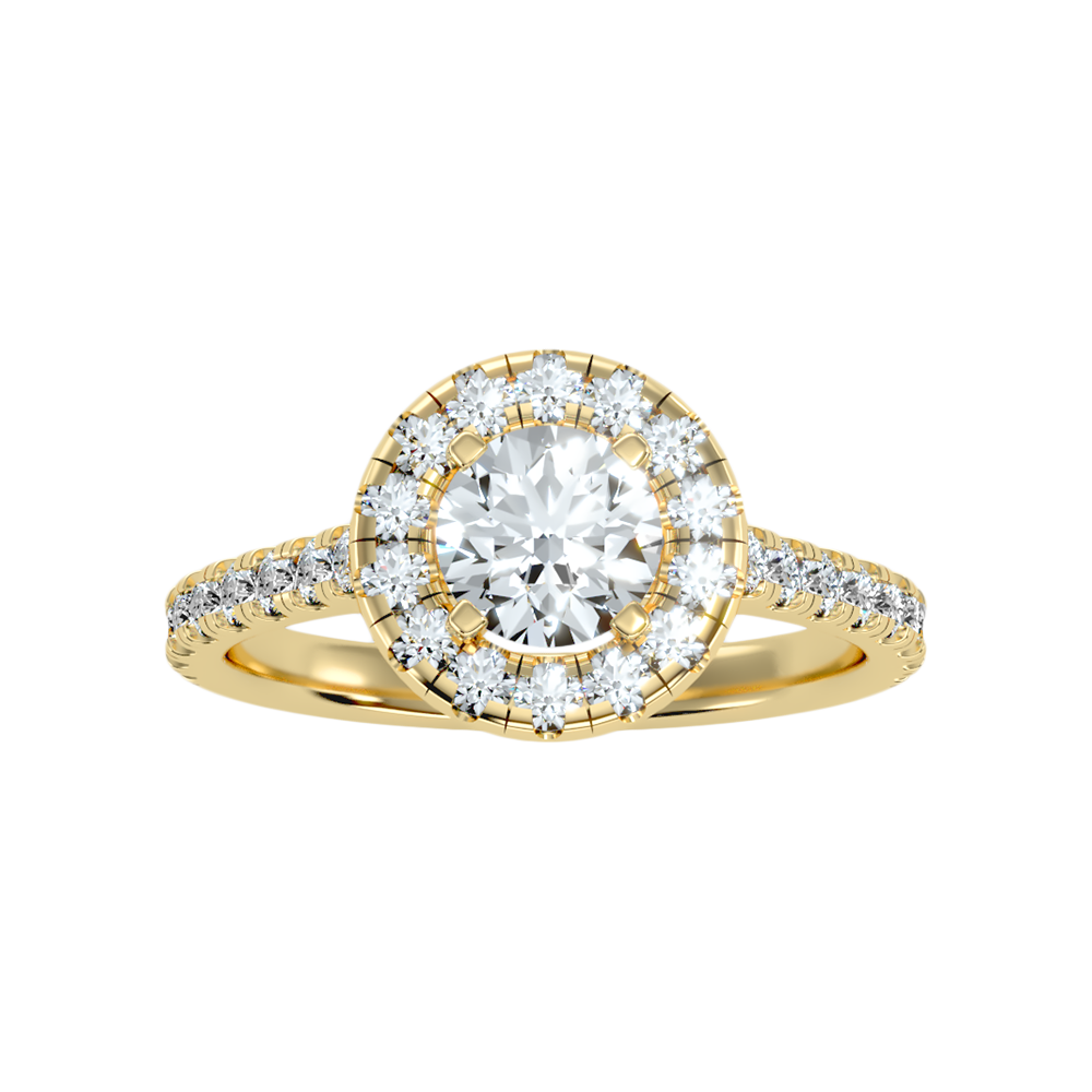 Fiminiace Classic Halo Diamond Engagement Ring In 925 Sterling Silver - Ten