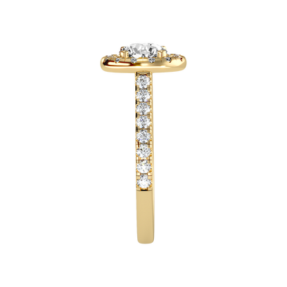 Fiminiace Classic Halo Diamond Engagement Ring In 925 Sterling Silver - Eleven