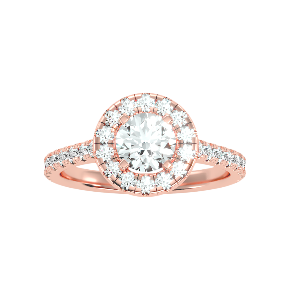 Fiminiace Classic Halo Diamond Engagement Ring In 925 Sterling Silver - Two
