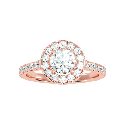 Fiminiace Classic Halo Diamond Engagement Ring In 925 Sterling Silver - Two