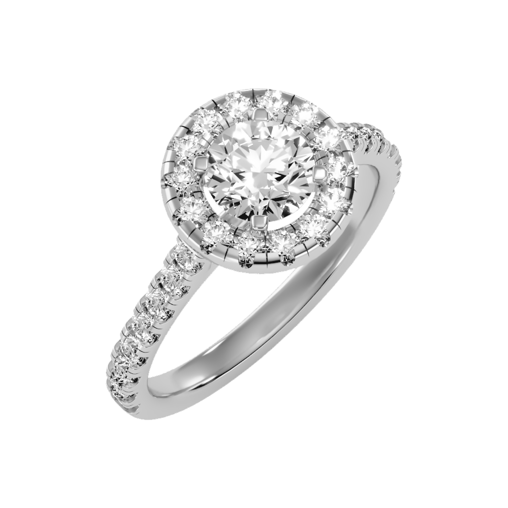 Fiminiace Classic Halo Diamond Engagement Ring In 925 Sterling Silver - Five