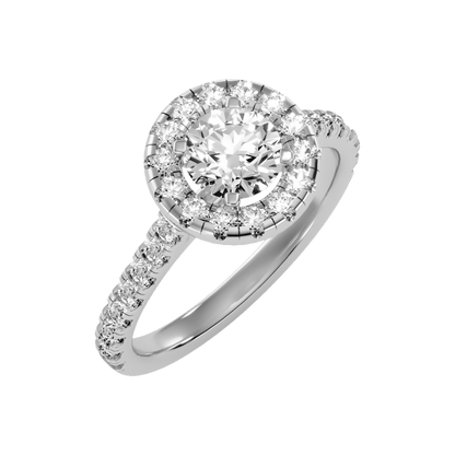Fiminiace Classic Halo Diamond Engagement Ring In 925 Sterling Silver - Five