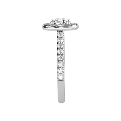 Fiminiace Classic Halo Diamond Engagement Ring In 925 Sterling Silver - Seven