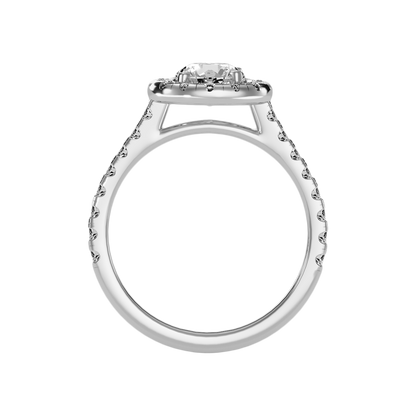 Fiminiace Classic Halo Diamond Engagement Ring In 925 Sterling Silver - Eight