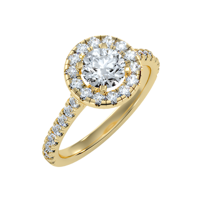 Fiminiace Classic Halo Diamond Engagement Ring In 925 Sterling Silver - Nine