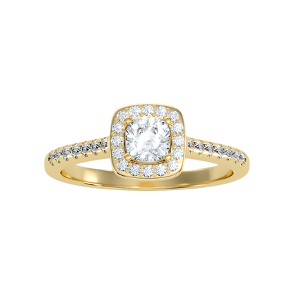 Fine Solitaire Ring In 925 Sterling Silver - Ten