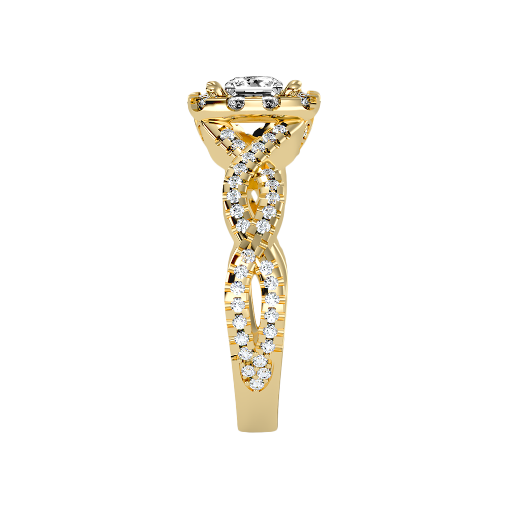 Fine Square Shaped Halo Diamond Ring - Eleven