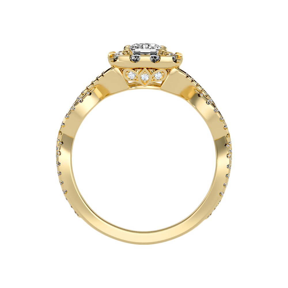 Fine Square Shaped Halo Diamond Ring - Twelve