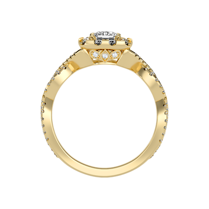 Fine Square Shaped Halo Diamond Ring - Twelve