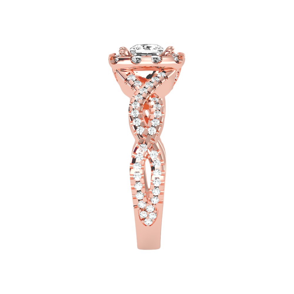 Fine Square Shaped Halo Diamond Ring In 925 Sterling Silver - Seven