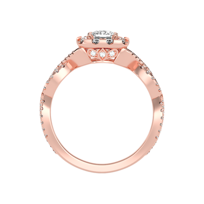 Fine Square Shaped Halo Diamond Ring - Eight