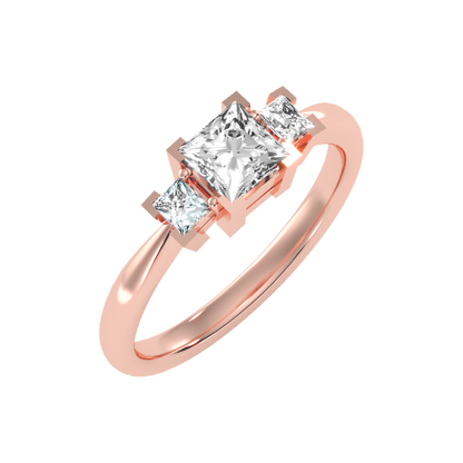 Flashing Tri Stone Ring In 925 Sterling Silver - One