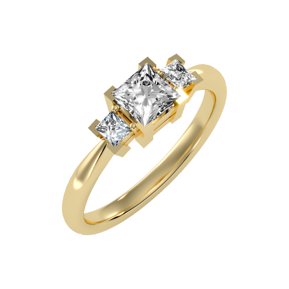 Flashing Tri Stone Ring In 925 Sterling Silver - Eleven