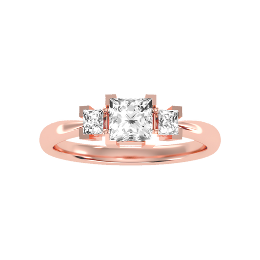Flashing Tri Stone Ring In 925 Sterling Silver - Two