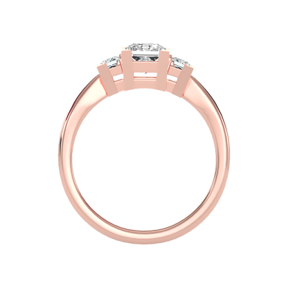 Flashing Tri Stone Ring In 925 Sterling Silver - Four