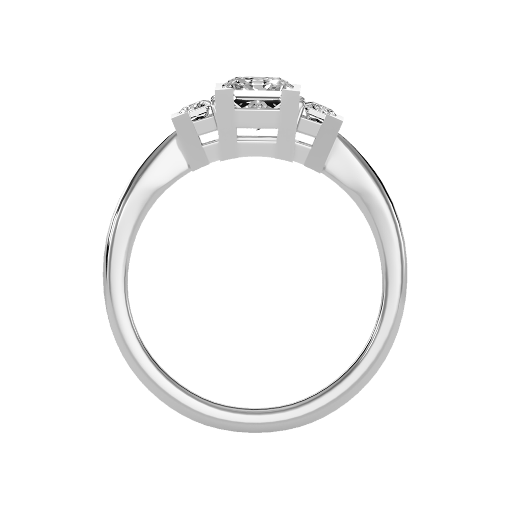 Flashing Tri Stone Ring In 925 Sterling Silver - Eight