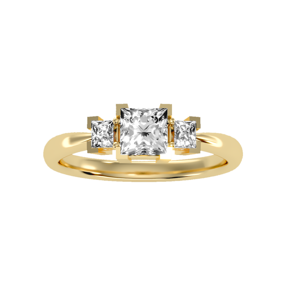 Flashing Tri Stone Ring In 925 Sterling Silver - Nine