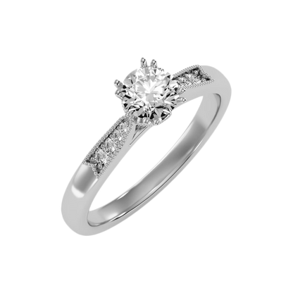 Flashy Solitaire Ring In 925 Sterling Silver - Two