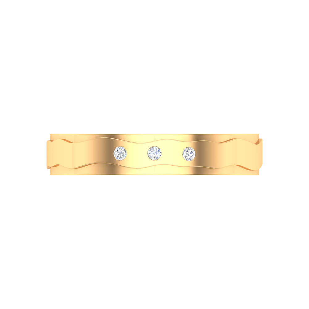Fleurette Tri Stone Band In 925 Sterling Silver - Ten