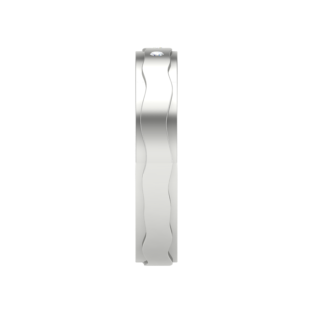Fleurette Tri Stone Band In 925 Sterling Silver - Seven
