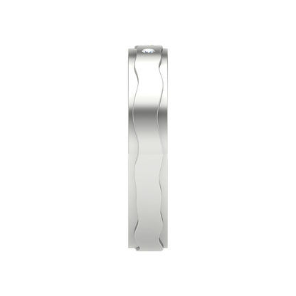 Fleurette Tri Stone Band In 925 Sterling Silver - Seven