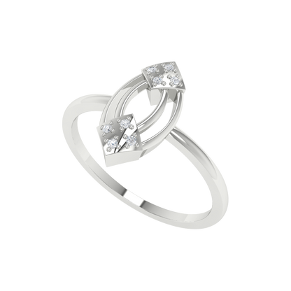 Flicker Hoop Ring In 925 Sterling Silver - Five