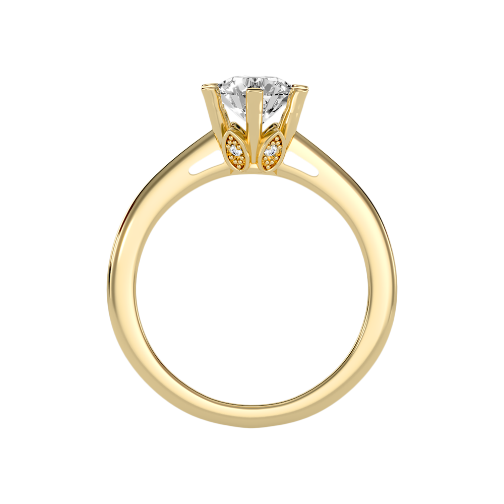 Floraison Classic Solitaire Ring In 925 Sterling Silver - Twelve