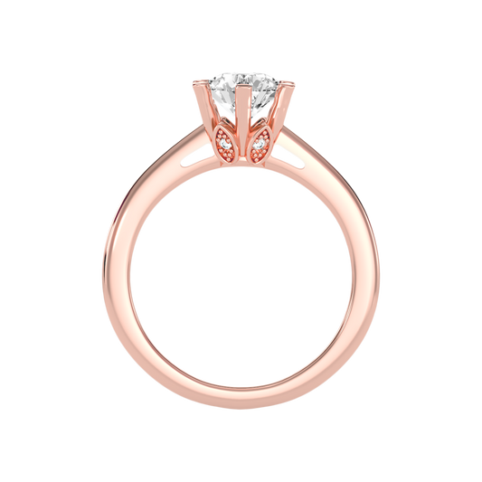 Floraison Classic Solitaire Ring In 925 Sterling Silver - Two