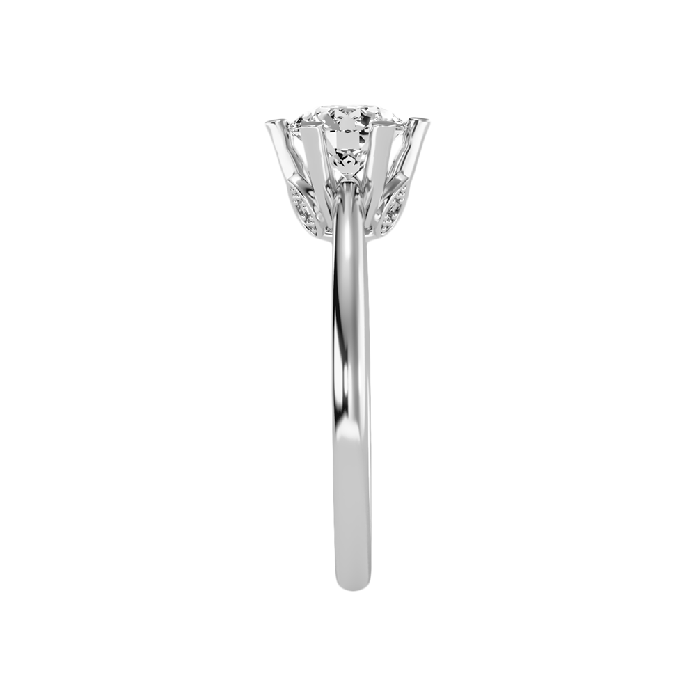 Floraison Classic Solitaire Ring In 925 Sterling Silver - Seven